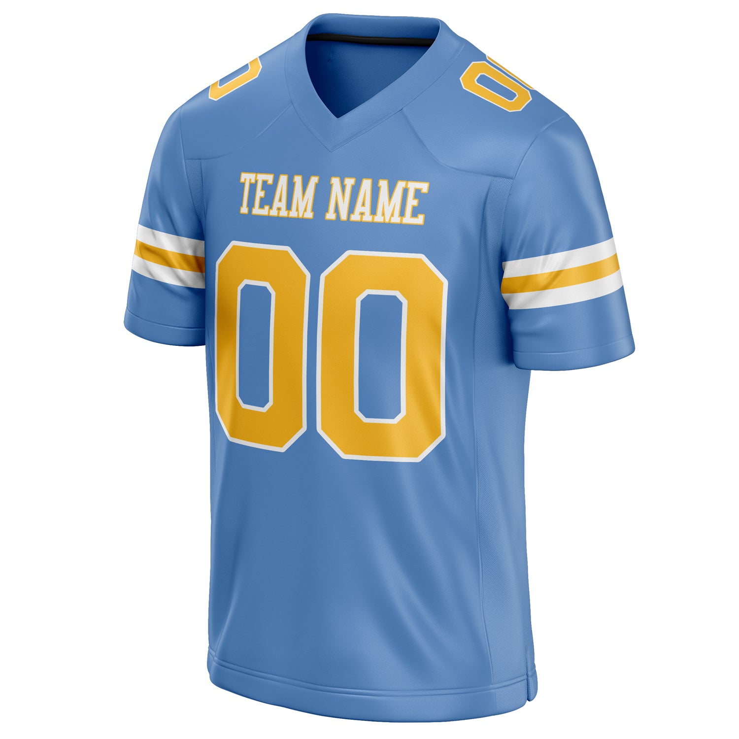 Personalized Powder & Blue Gold Solid Colour Football Jersey