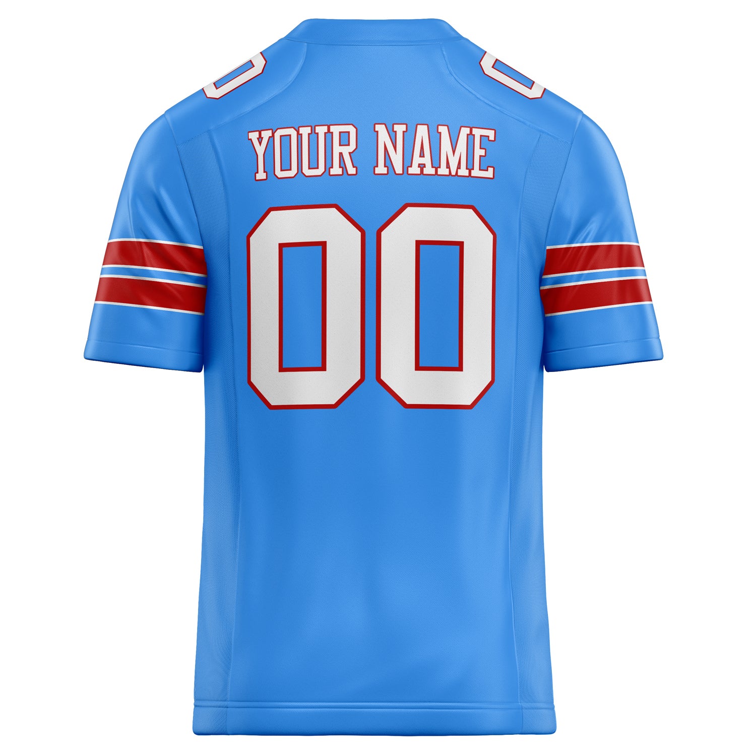 Personalized Powder & Blue White Solid Colour Football Jersey