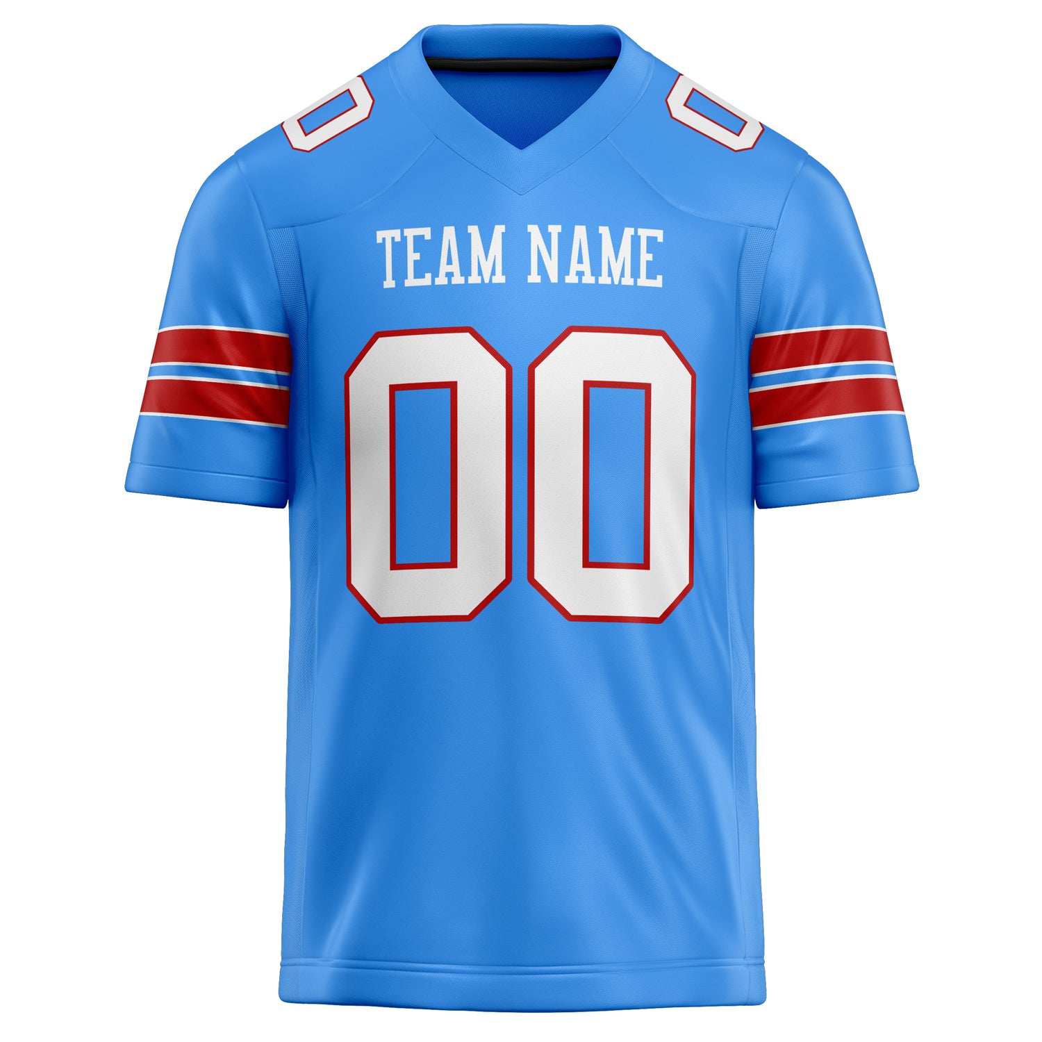 Personalized Powder & Blue White Solid Colour Football Jersey