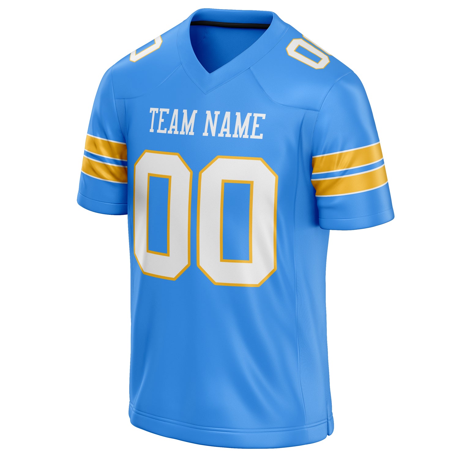 Personalized Powder & Blue White Solid Colour Football Jersey