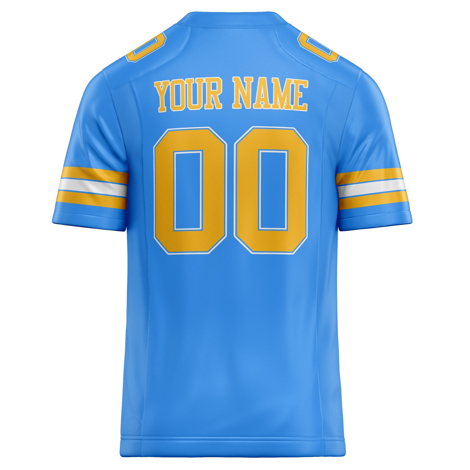 Personalized Powder & Blue Gold Solid Colour Football Jersey