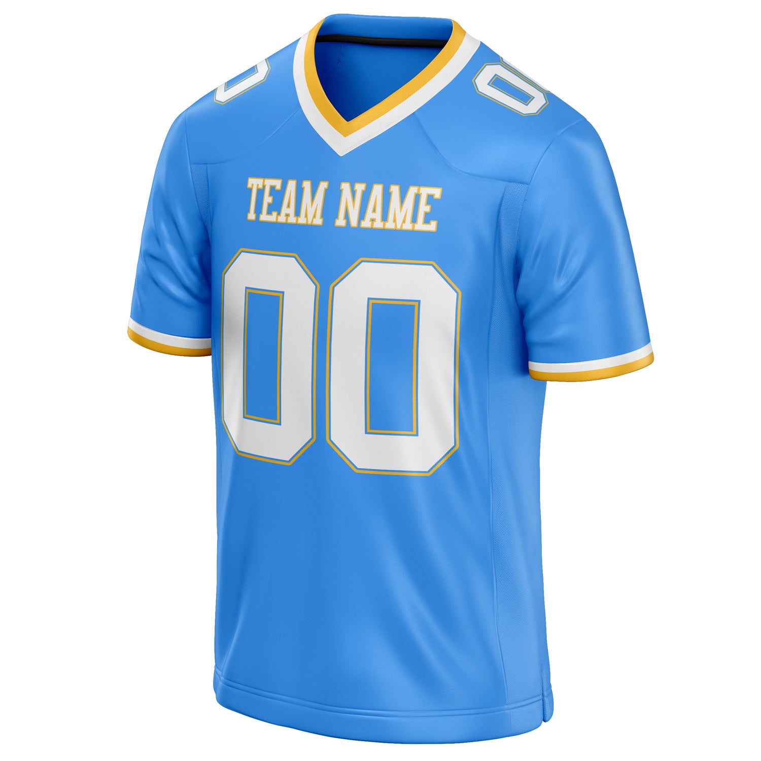 Personalized Powder & Blue White Solid Colour Football Jersey