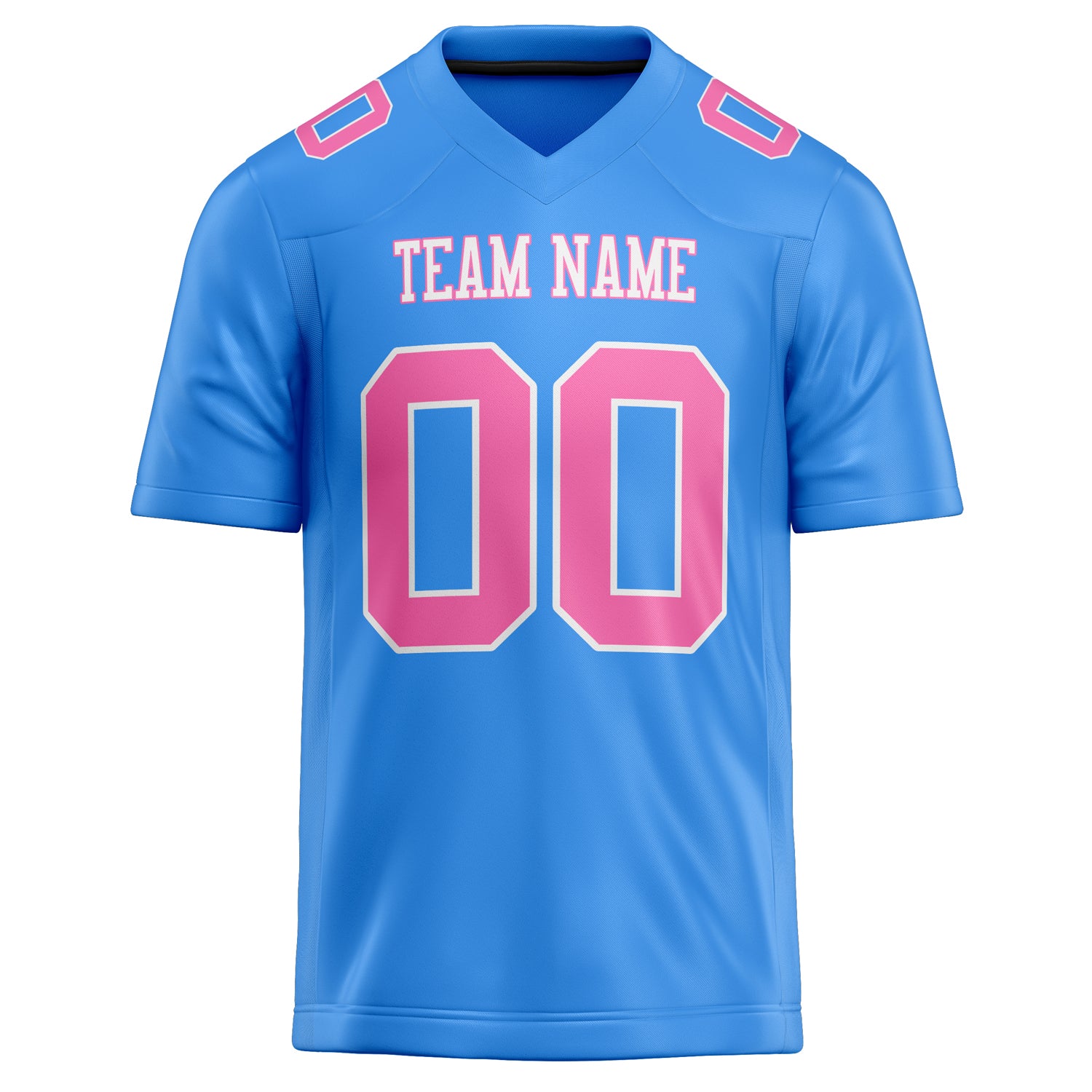 Personalized Powder & Blue pink Solid Colour Football Jersey