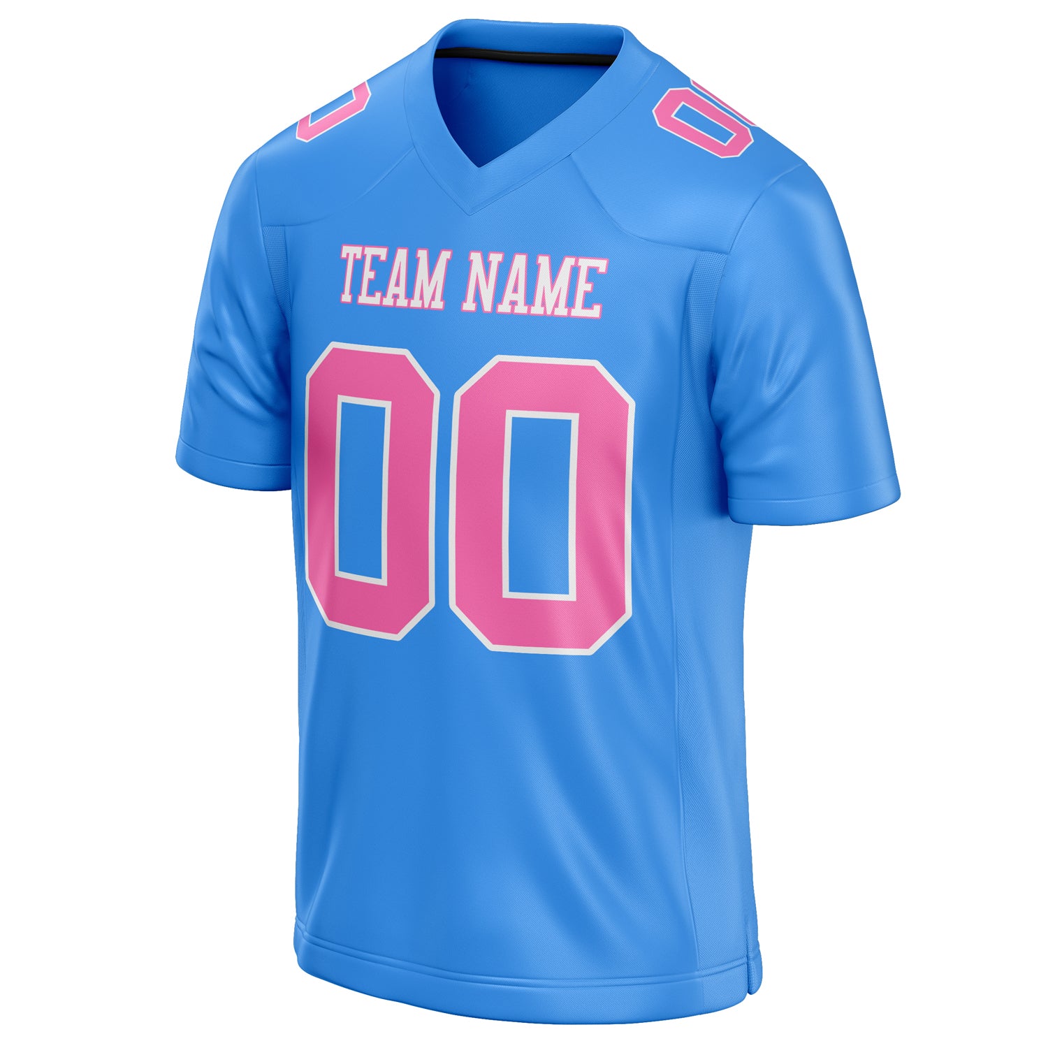Personalized Powder & Blue pink Solid Colour Football Jersey