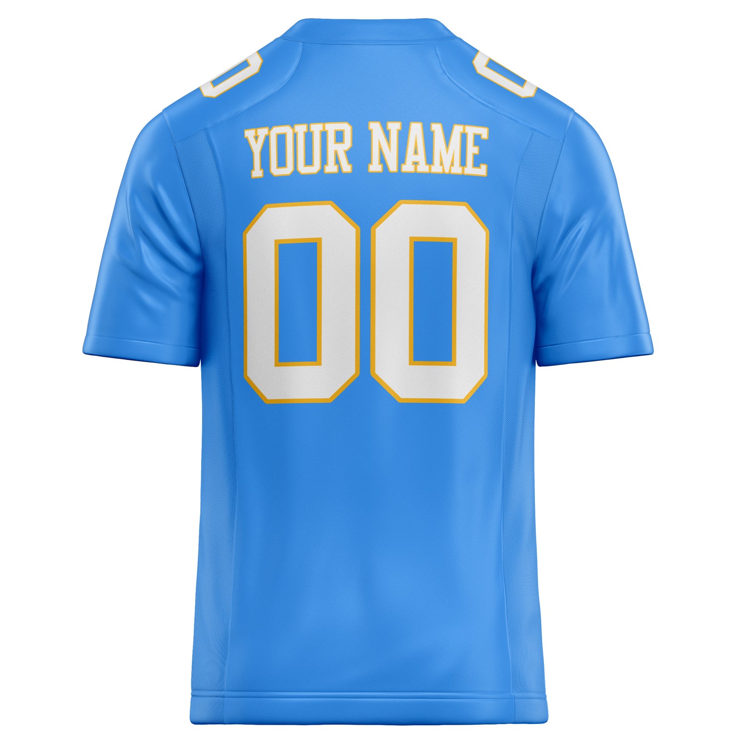 Personalized Powder & Blue White Solid Colour Football Jersey
