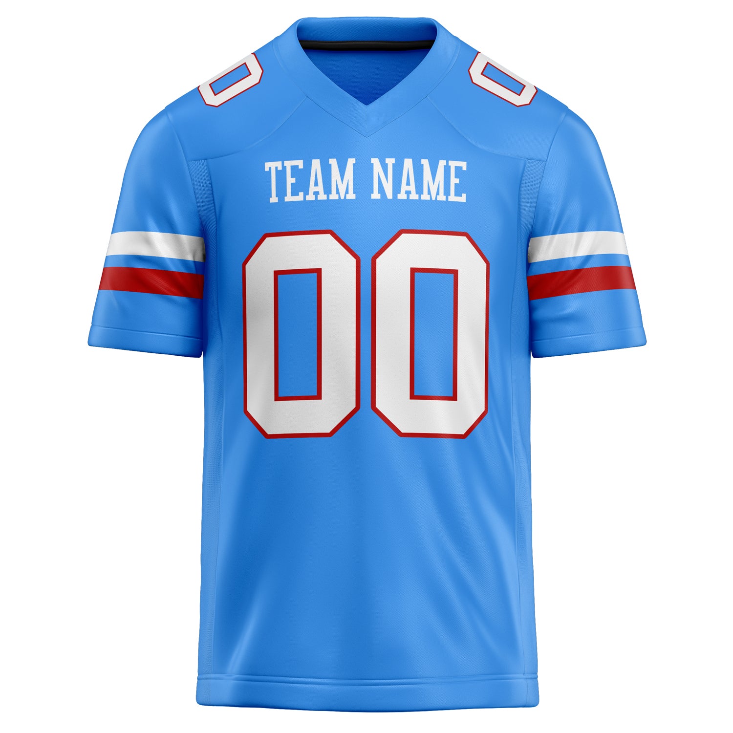 Personalized Powder & Blue White Solid Colour Football Jersey