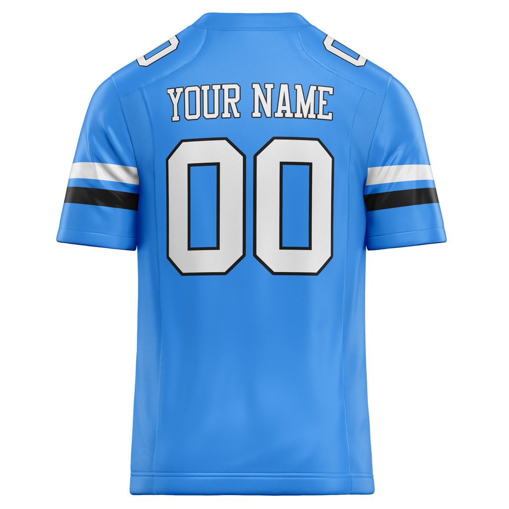 Personalized Powder & Blue White Solid Colour Football Jersey