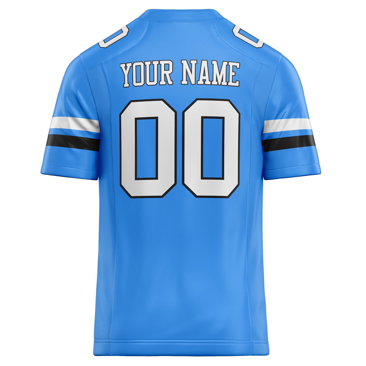 Personalized Powder & Blue White Solid Colour Football Jersey