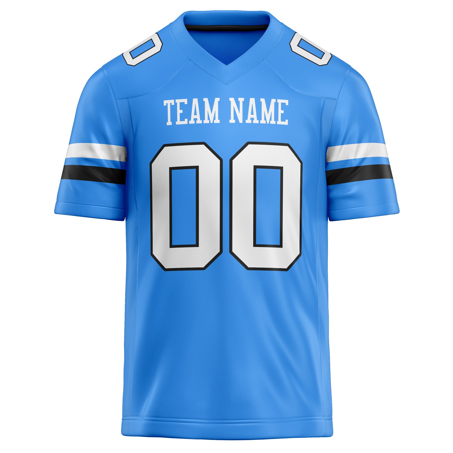 Personalized Powder & Blue White Solid Colour Football Jersey