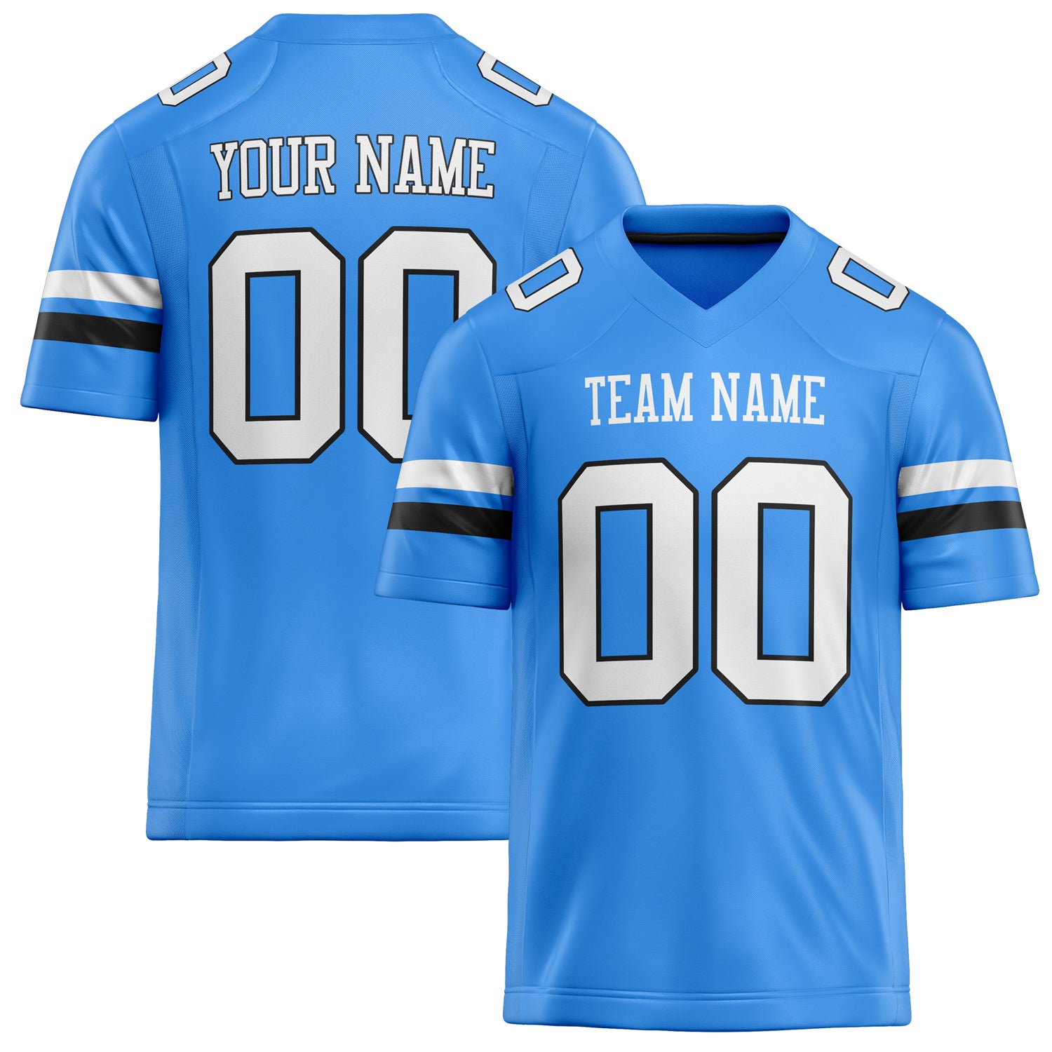 Personalized Powder Blue White Solid Colour Football Jersey FT02240730PO432