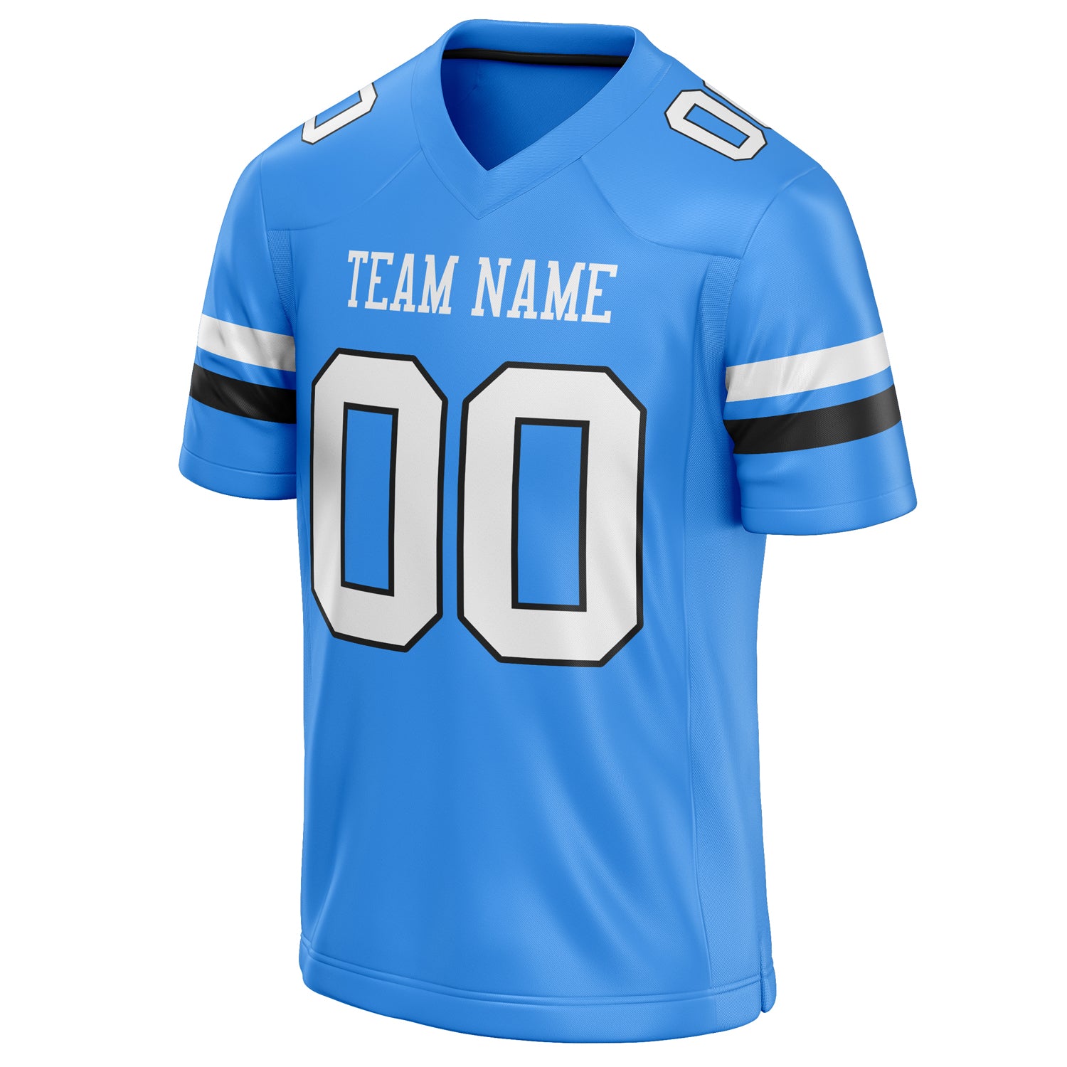 Personalized Powder & Blue White Solid Colour Football Jersey