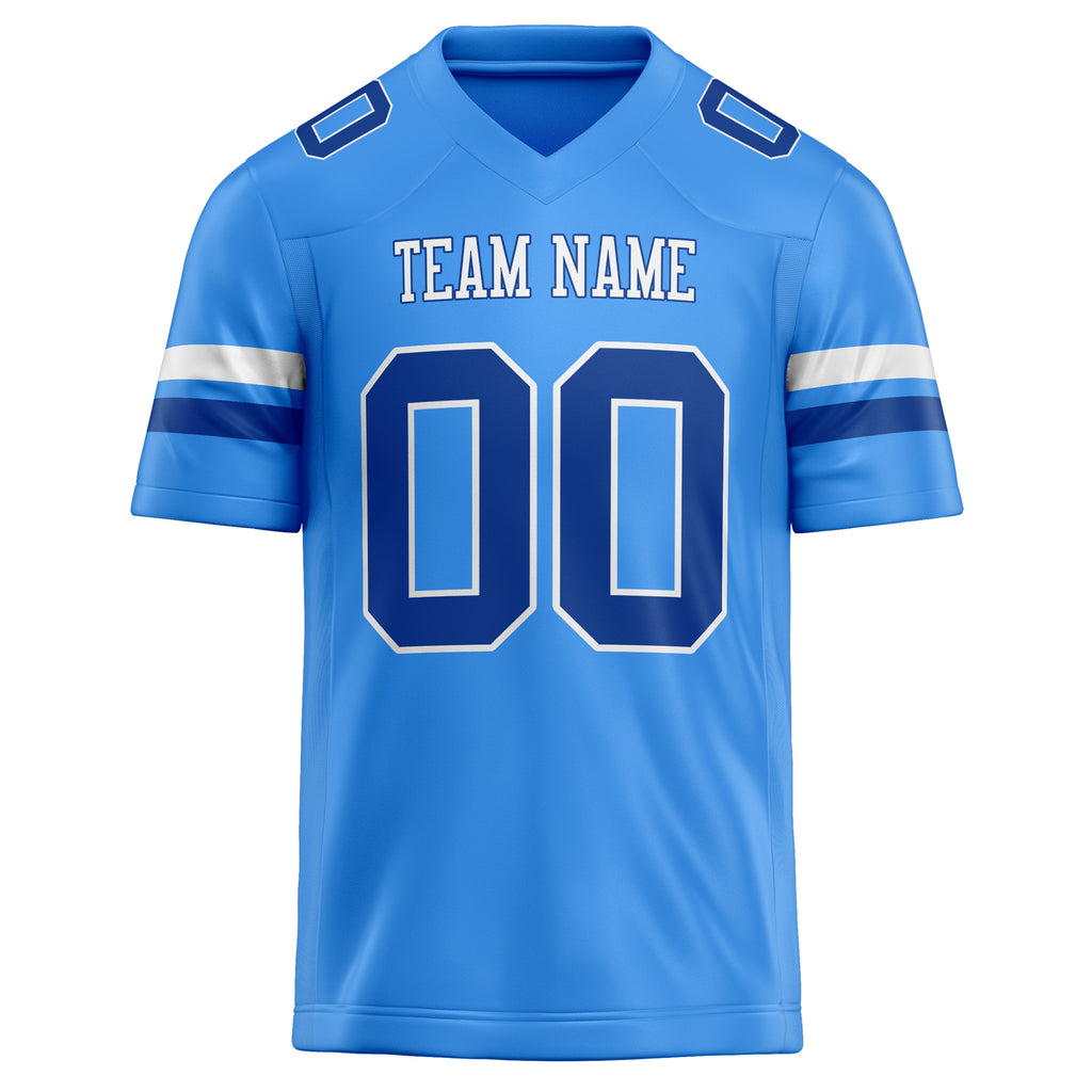 Personalized Powder & Blue royal Solid Colour Football Jersey
