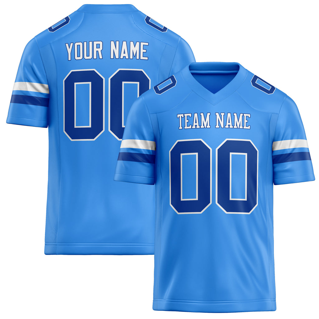 Personalized Powder Blue royal Solid Colour Football Jersey FT02240730PO433