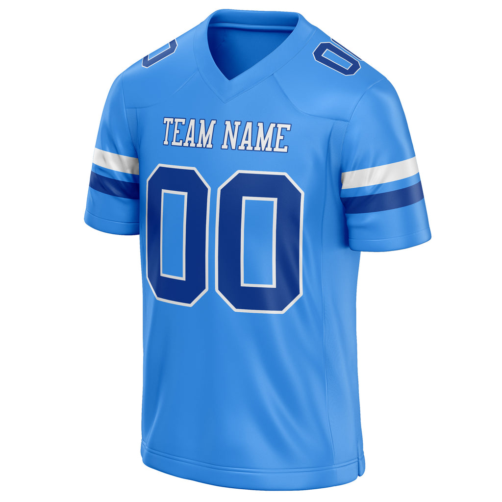 Personalized Powder & Blue royal Solid Colour Football Jersey