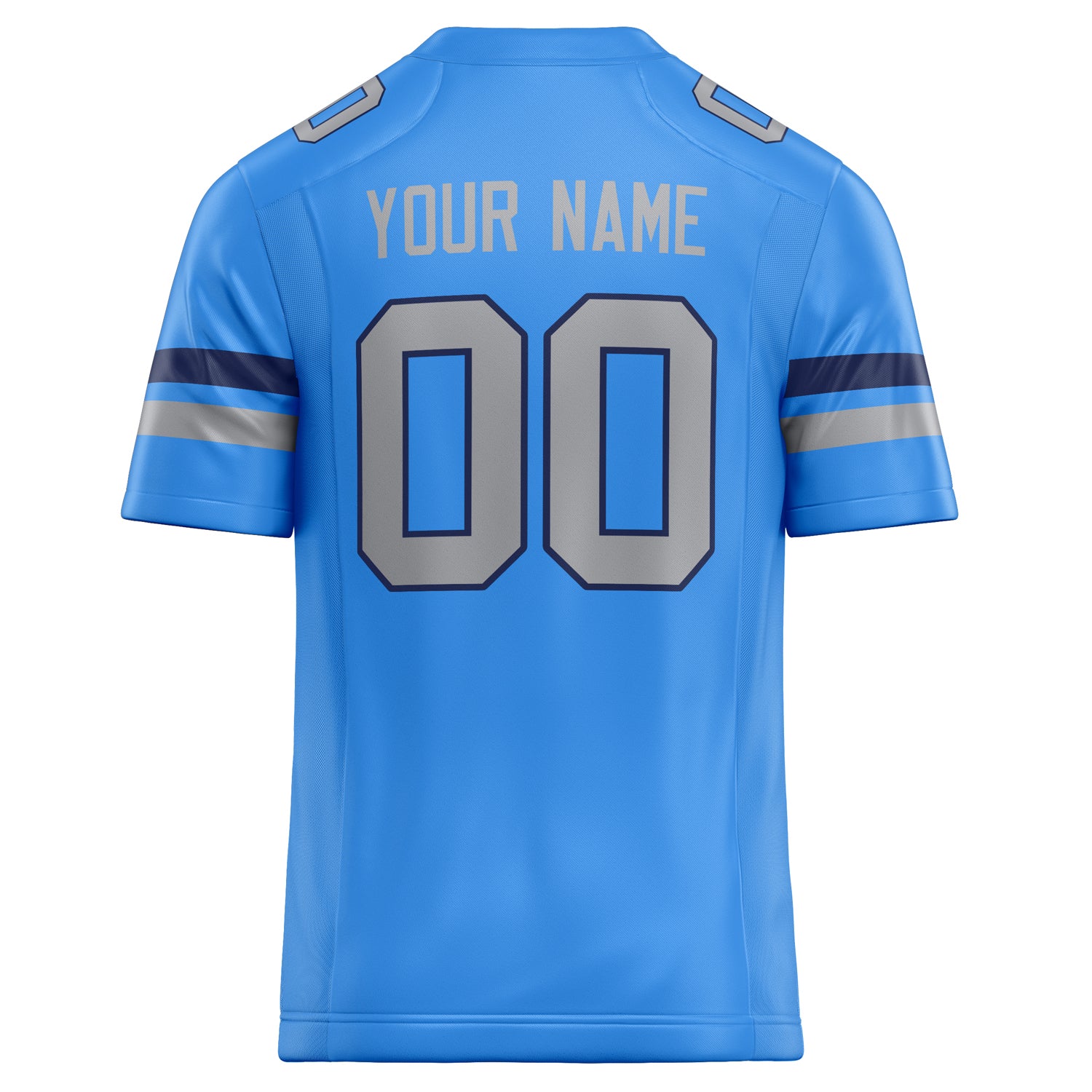 Personalized Powder & Blue gray Solid Colour Football Jersey