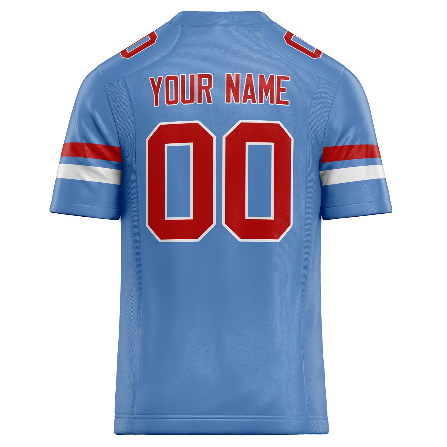 Personalized Powder & Blue red Solid Colour Football Jersey