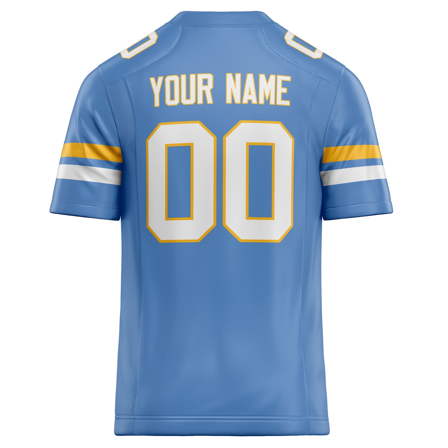 Personalized Powder & Blue White Solid Colour Football Jersey