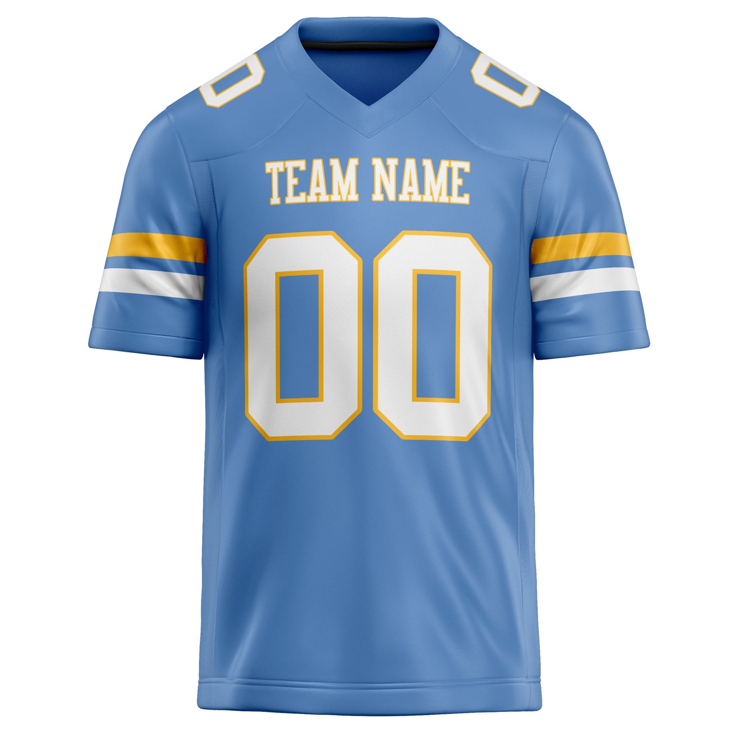 Personalized Powder & Blue White Solid Colour Football Jersey