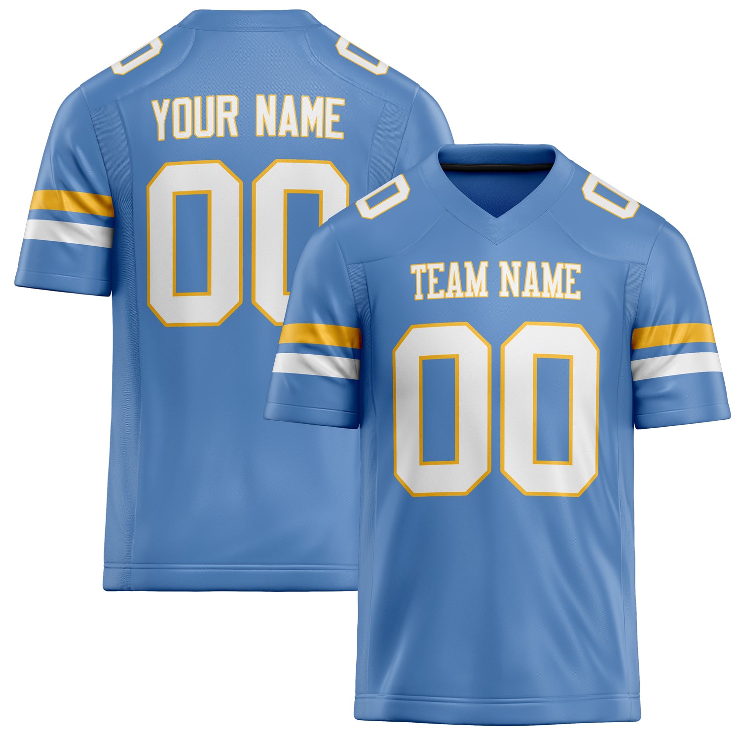 Personalized Powder Blue White Solid Colour Football Jersey FT02240730PO436