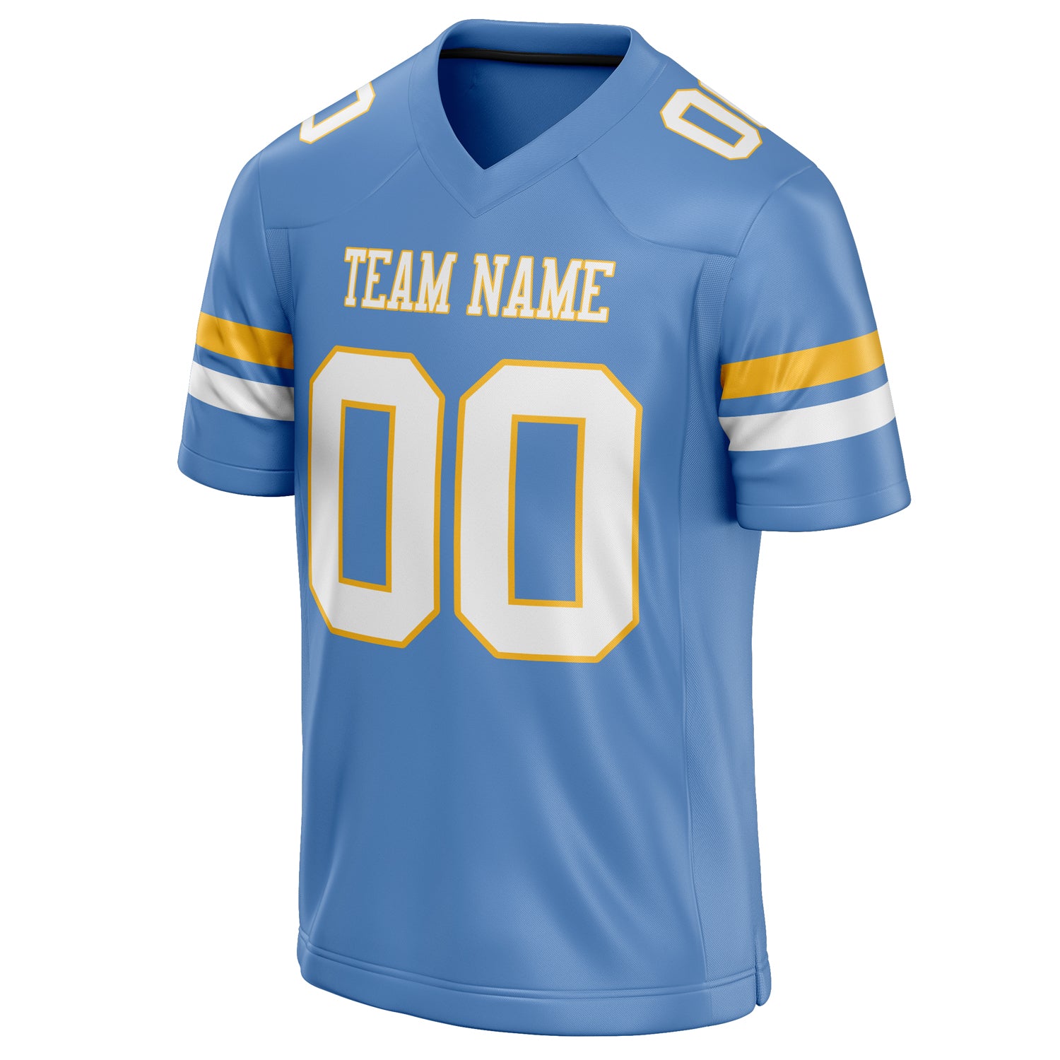 Personalized Powder & Blue White Solid Colour Football Jersey
