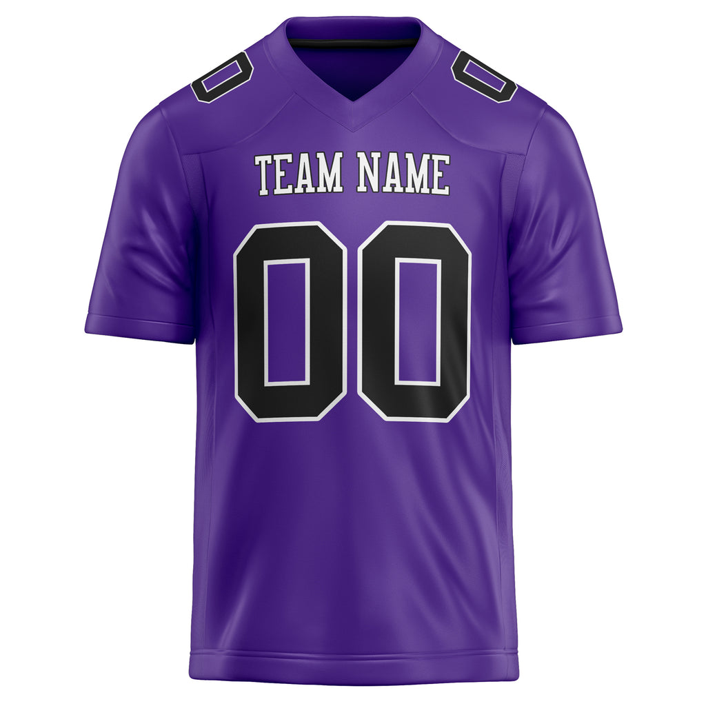 Personalized Purple & Black Solid Colour Football Jersey