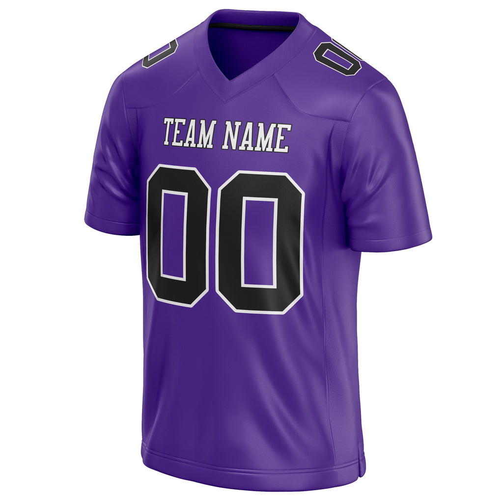 Personalized Purple & Black Solid Colour Football Jersey