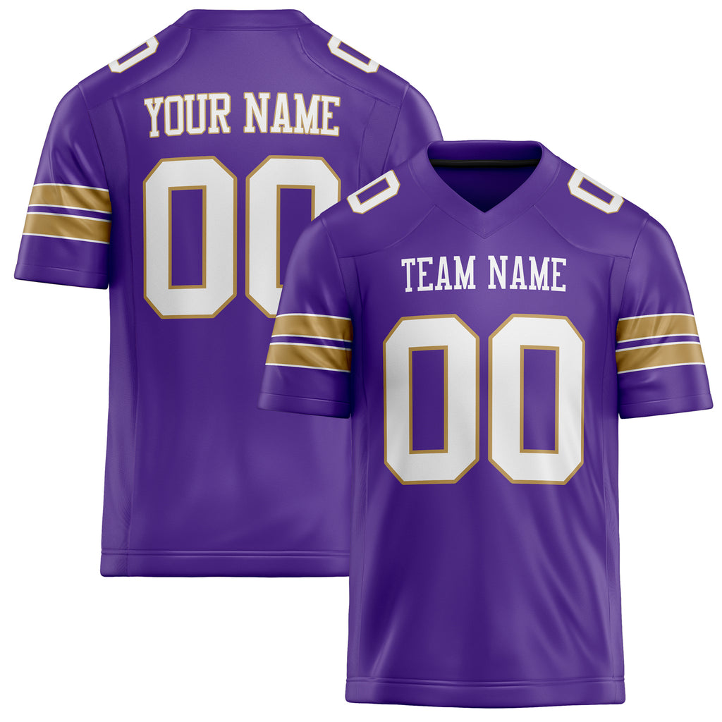 Personalized Purple White Solid Colour Football Jersey FT02240730PU438