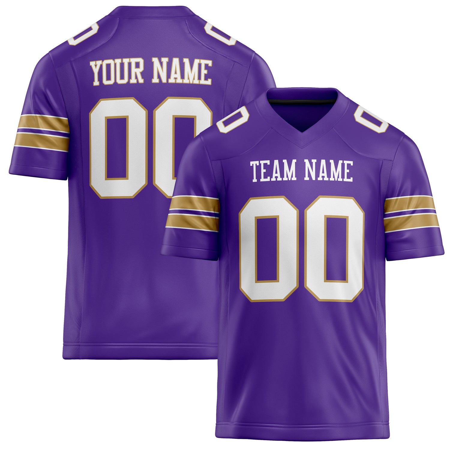 Personalized Purple White Solid Colour Football Jersey FT02240730PU438