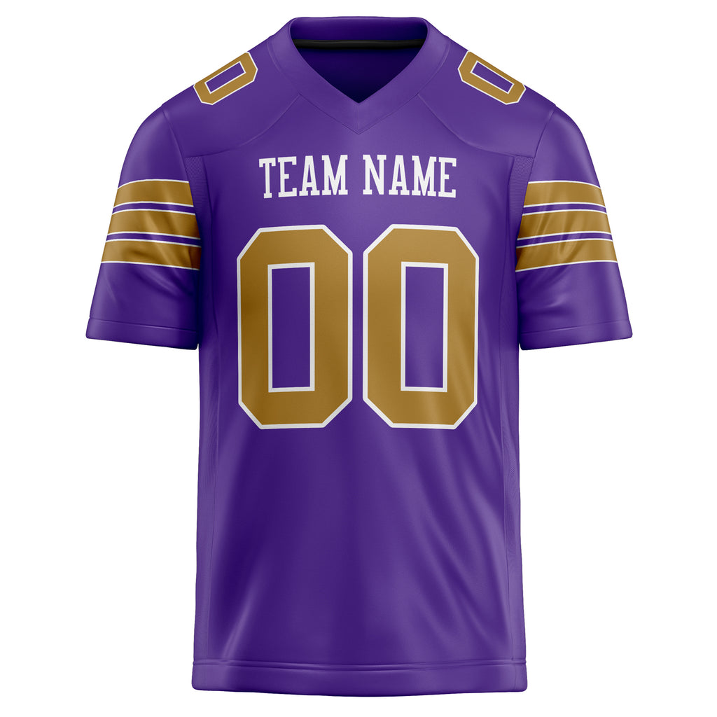 Personalized Purple & old gold Solid Colour Football Jersey