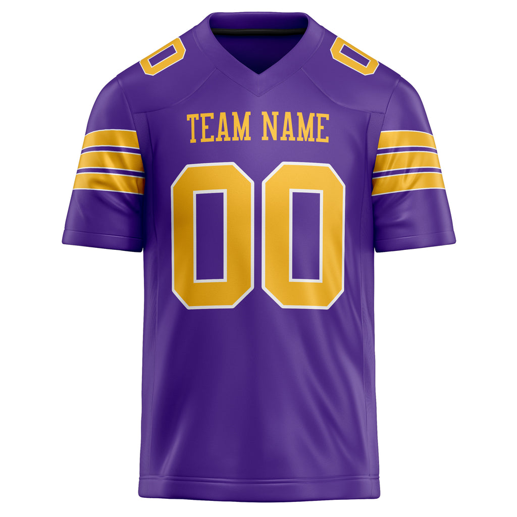 Personalized Purple & Gold Solid Colour Football Jersey