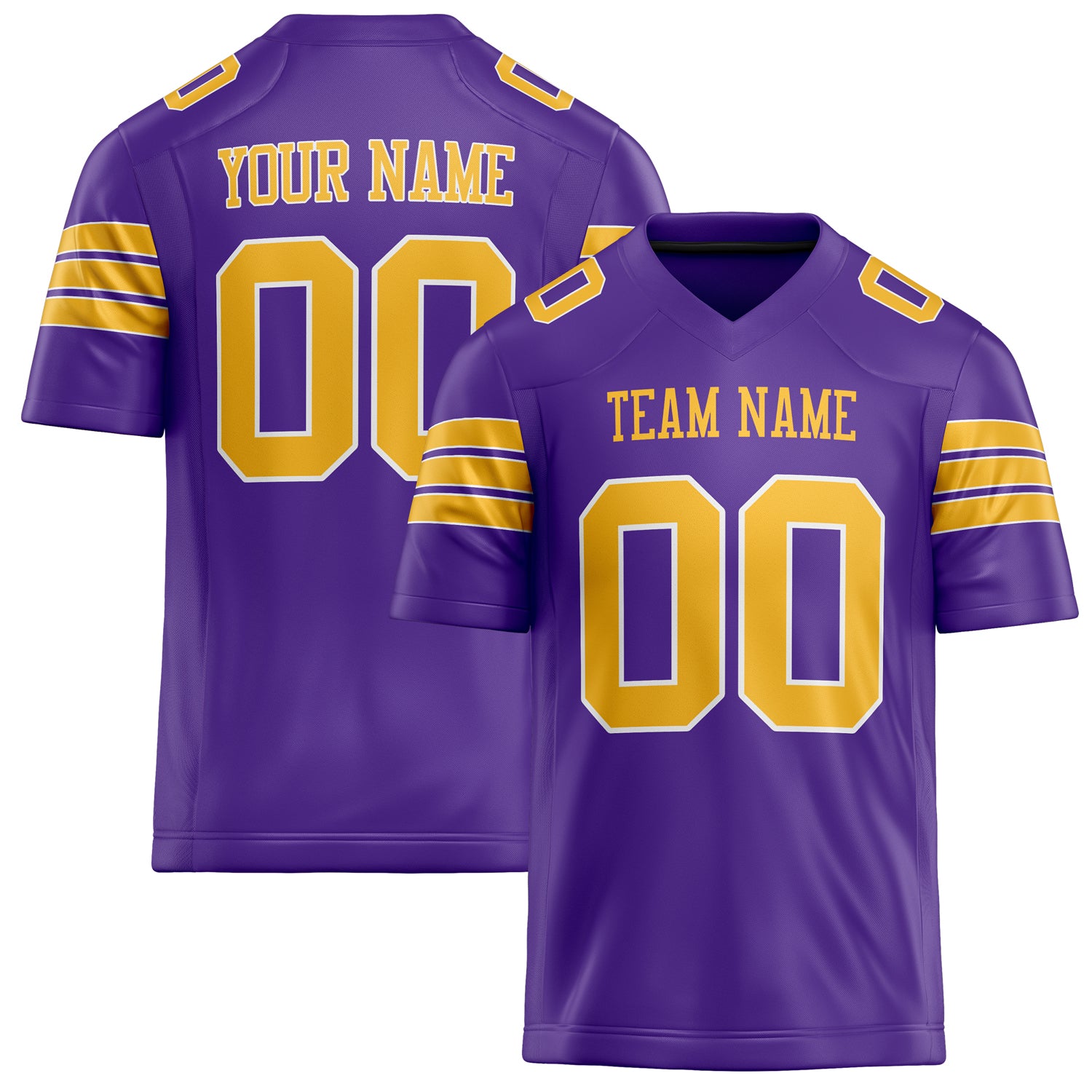 Personalized Purple Gold Solid Colour Football Jersey FT02240730PU440