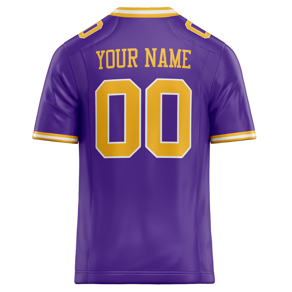 Personalized Purple & Gold Solid Colour Football Jersey