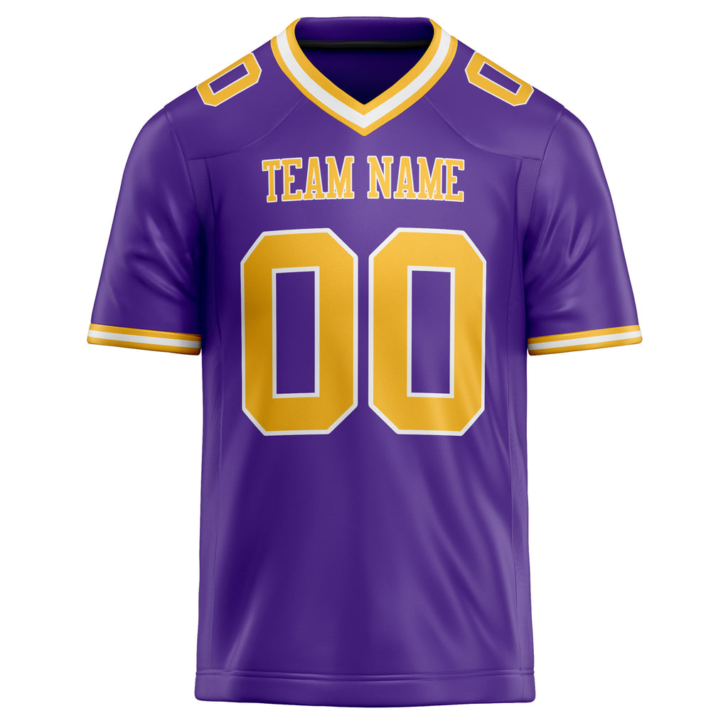 Personalized Purple & Gold Solid Colour Football Jersey