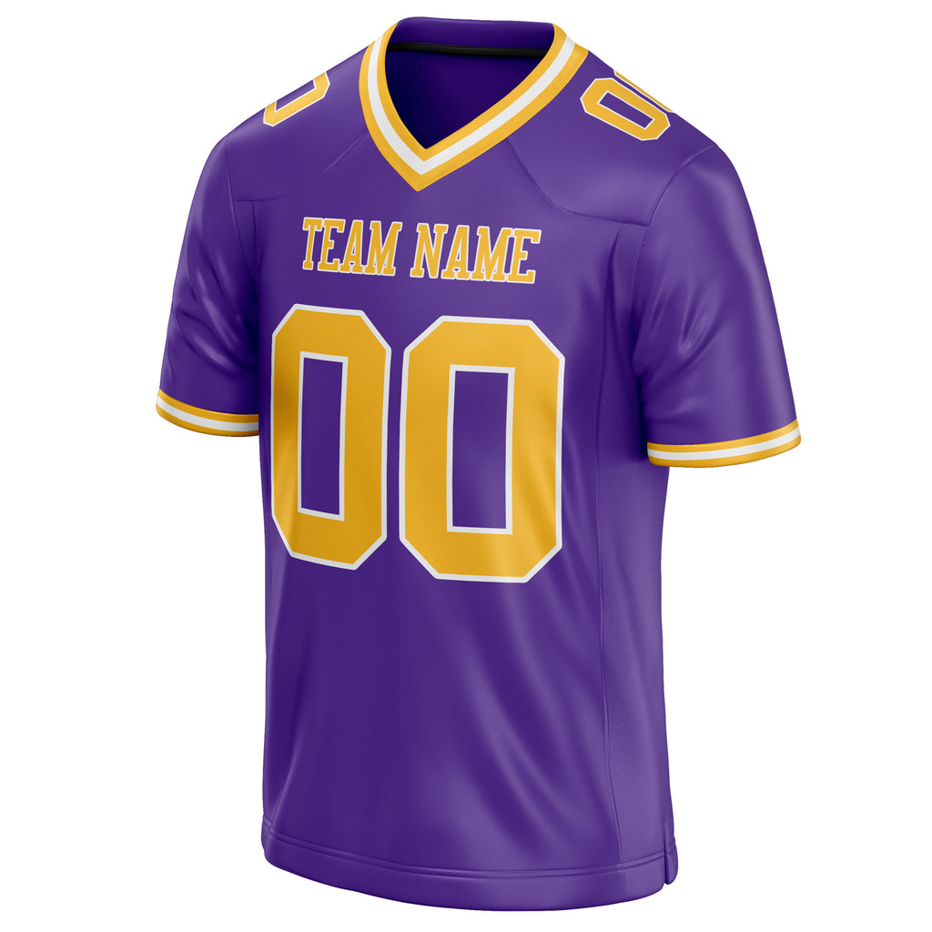 Personalized Purple & Gold Solid Colour Football Jersey