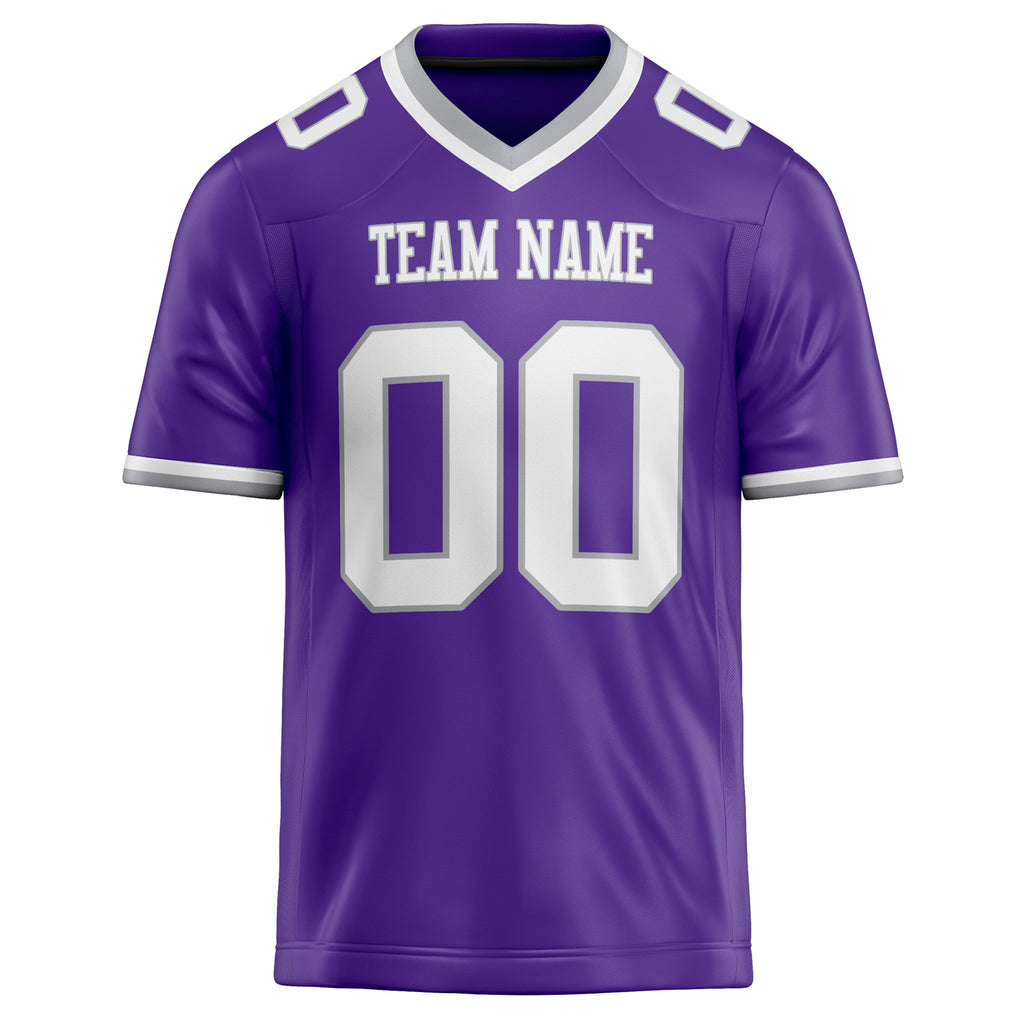 Personalized Purple & White Solid Colour Football Jersey