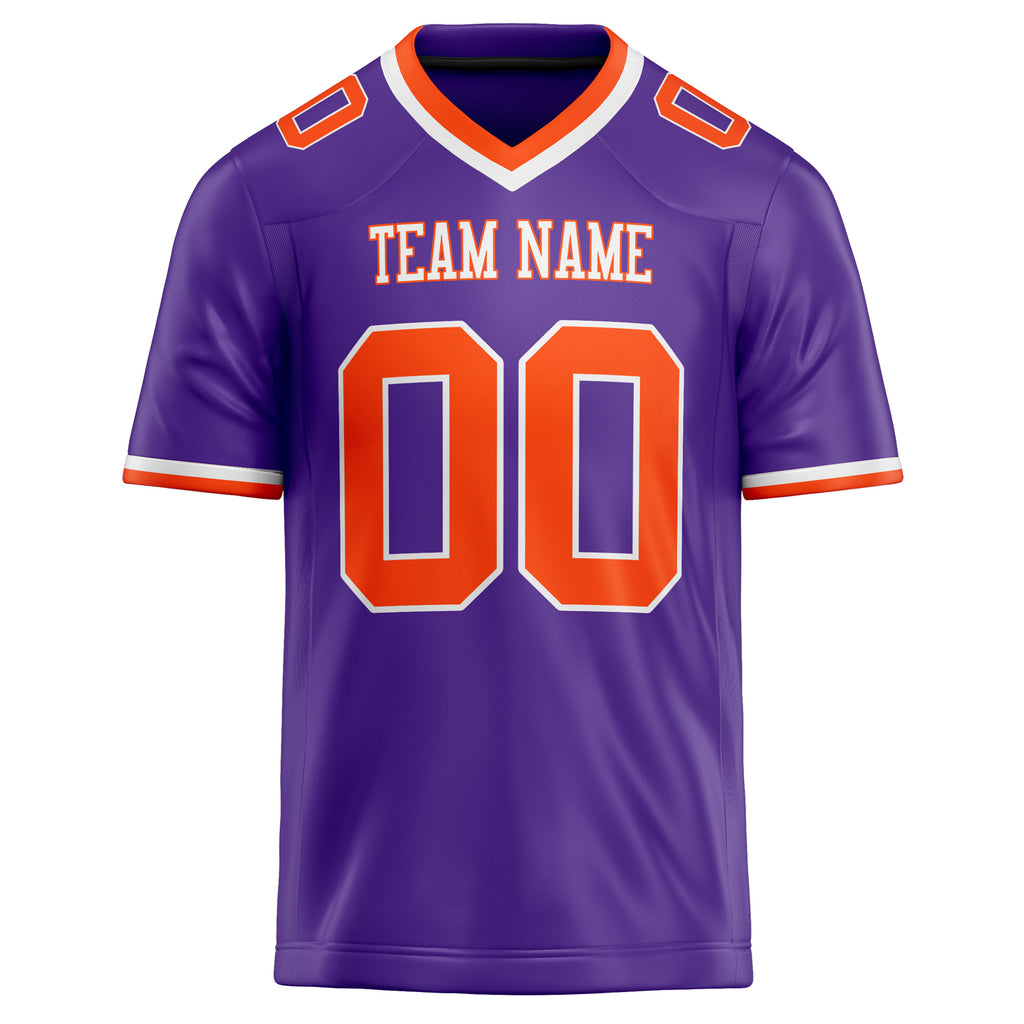 Personalized Purple & orange Solid Colour Football Jersey