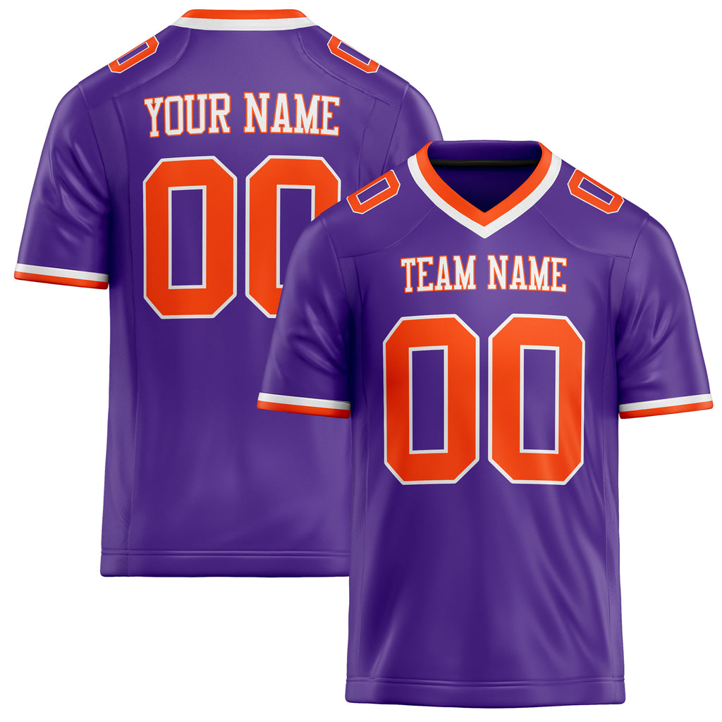 Personalized Purple orange Solid Colour Football Jersey FT02240730PU443