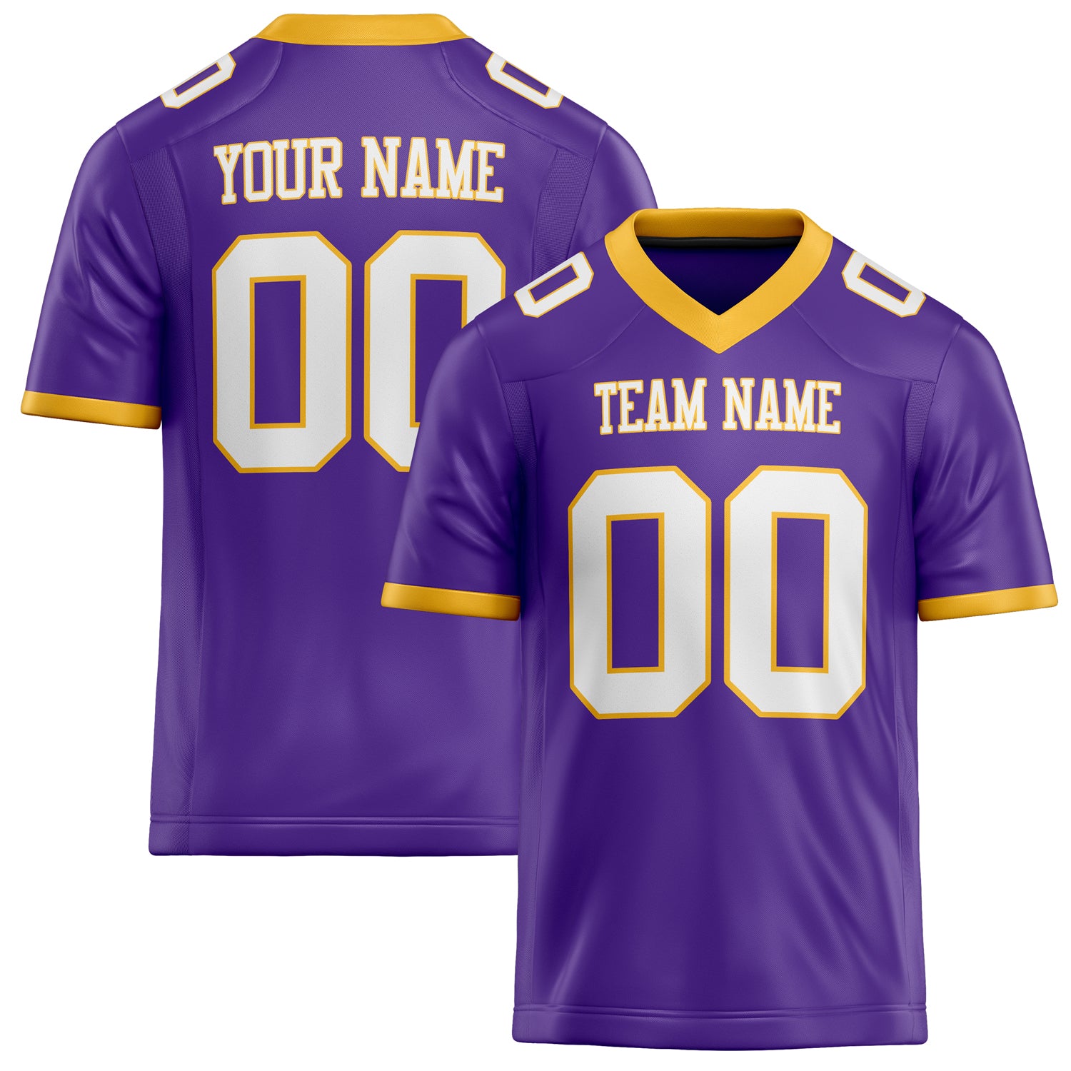 Personalized Purple White Solid Colour Football Jersey FT02240730PU444