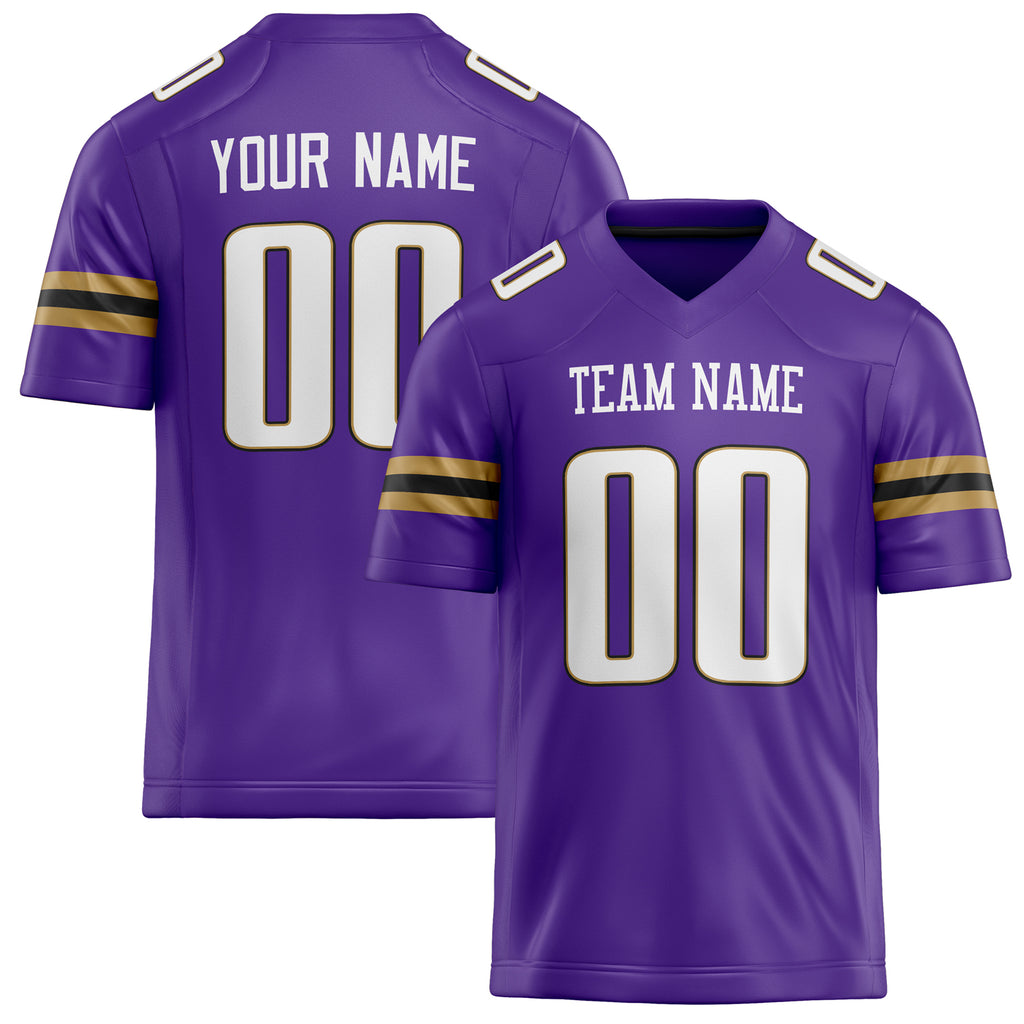 Personalized Purple White Solid Colour Football Jersey FT02240730PU445