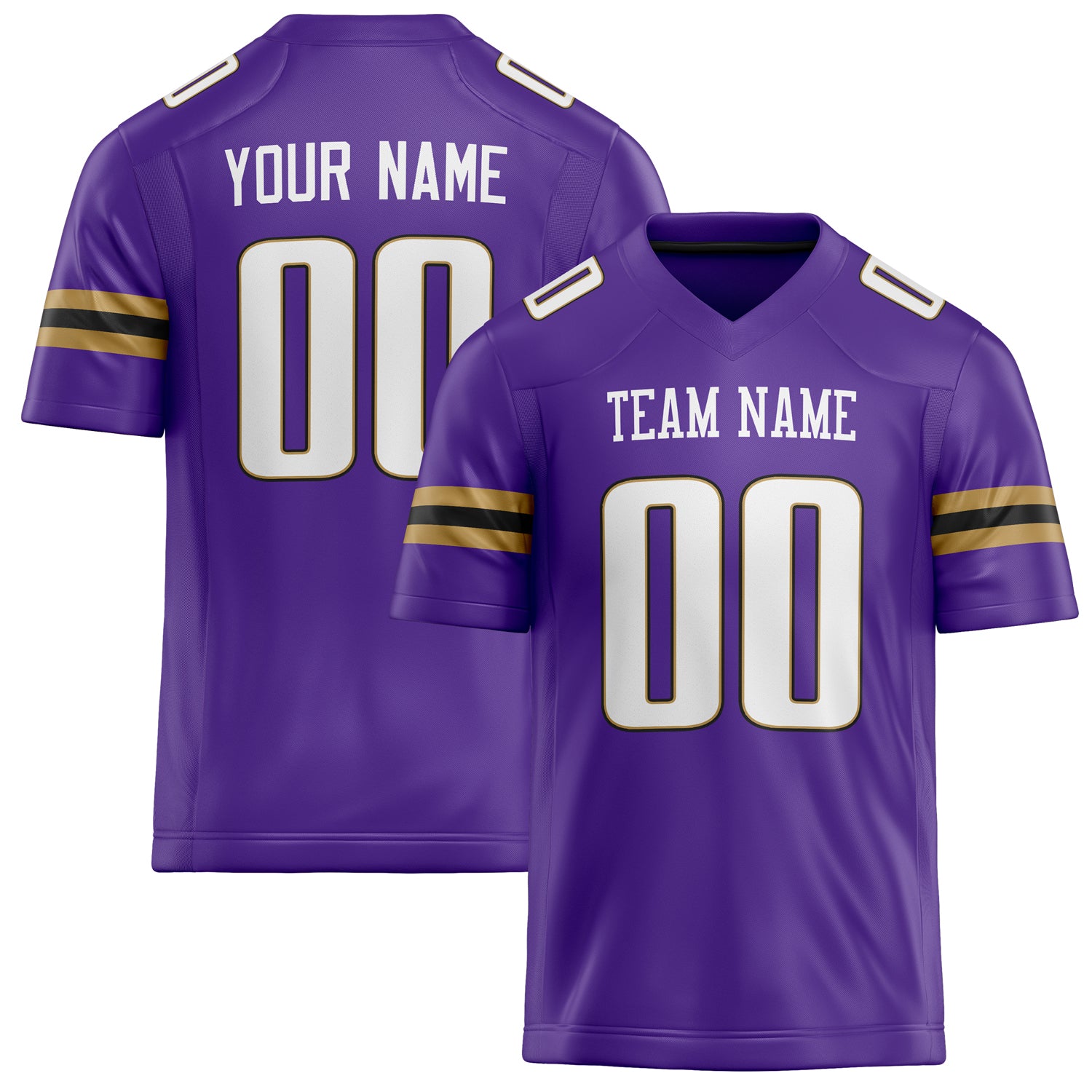 Personalized Purple White Solid Colour Football Jersey FT02240730PU445