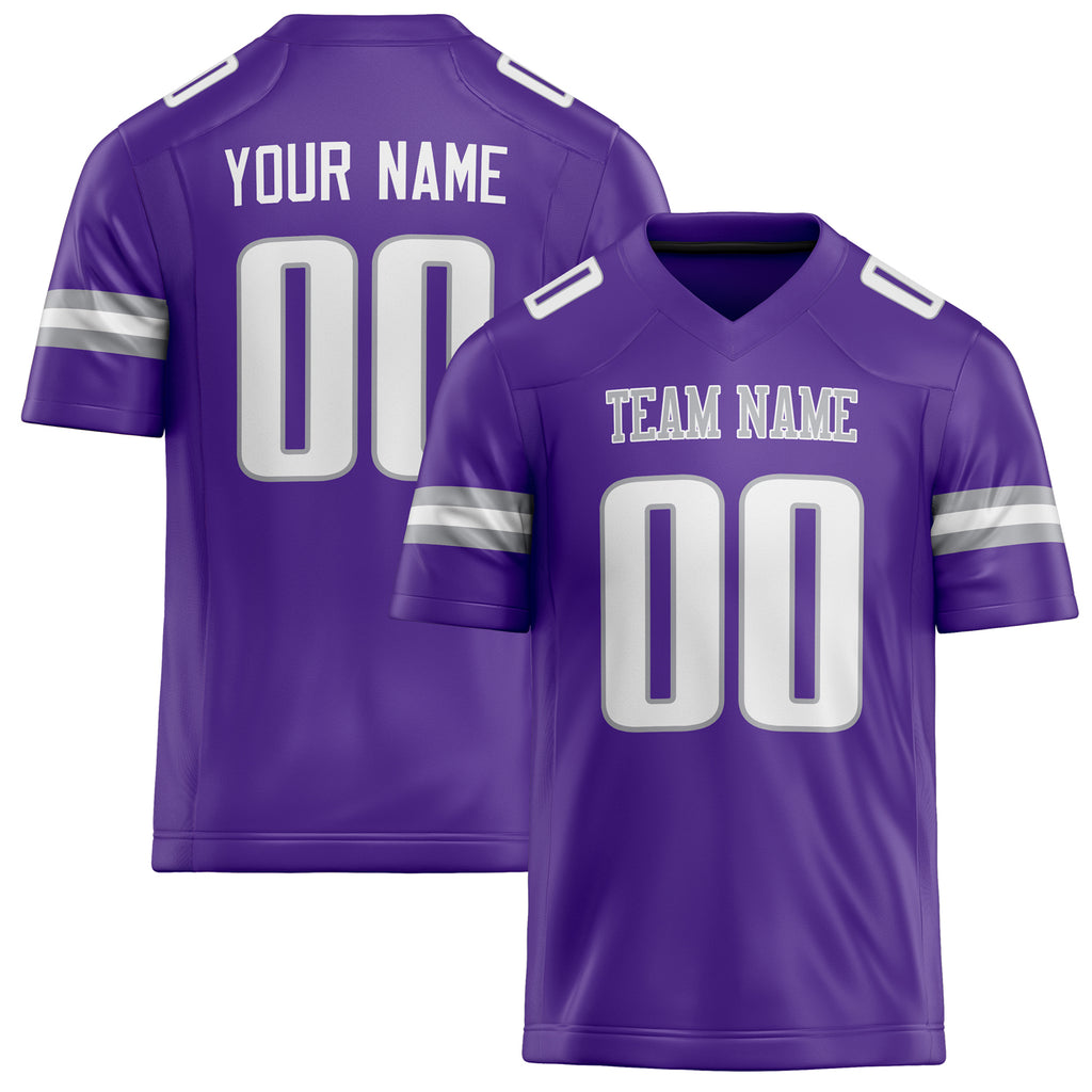 Personalized Purple White Solid Colour Football Jersey FT02240730PU446