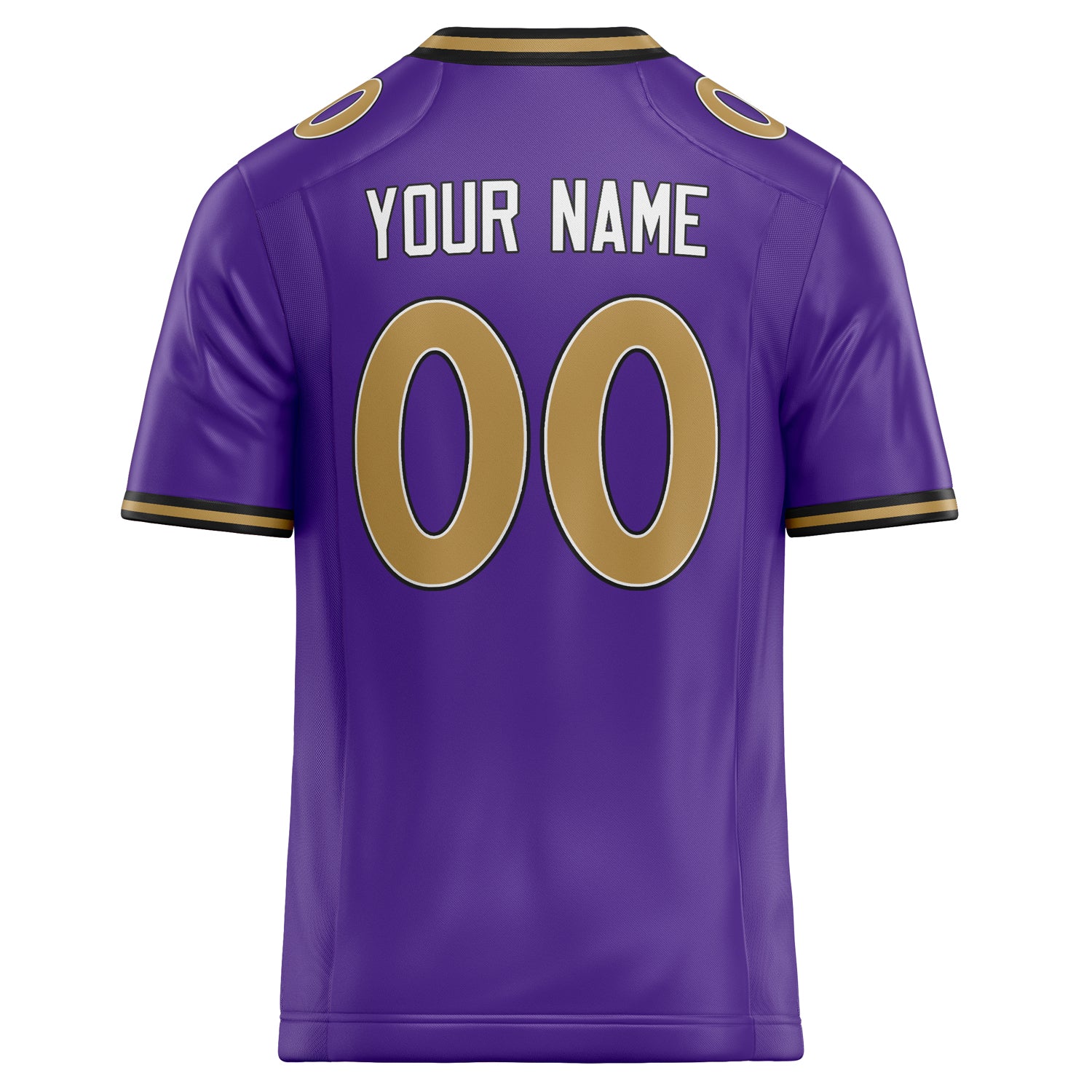 Personalized Purple & Old Gold Solid Colour Football Jersey