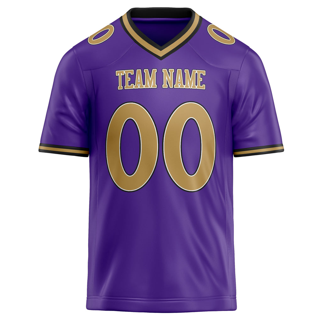 Personalized Purple & Old Gold Solid Colour Football Jersey