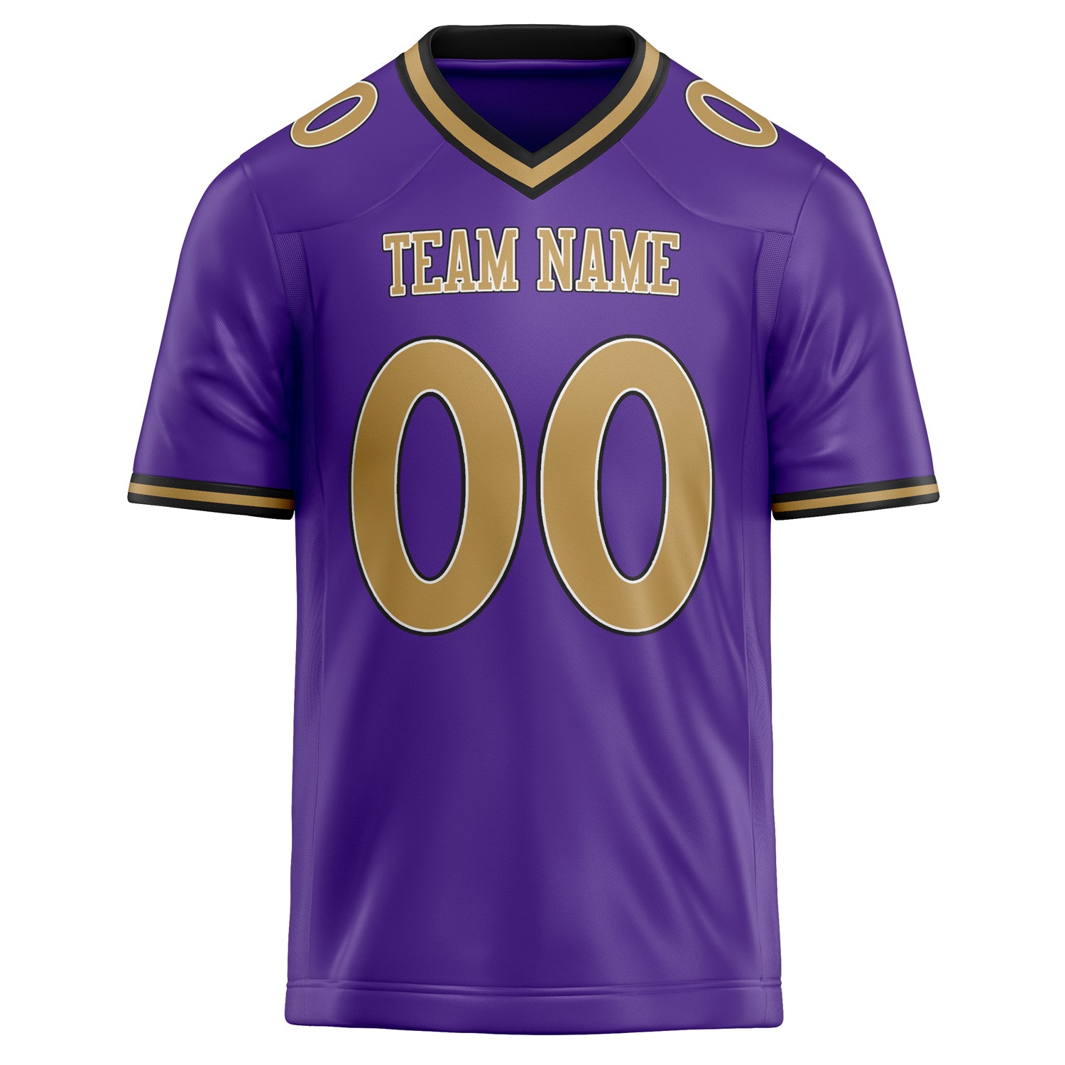 Personalized Purple & Old Gold Solid Colour Football Jersey