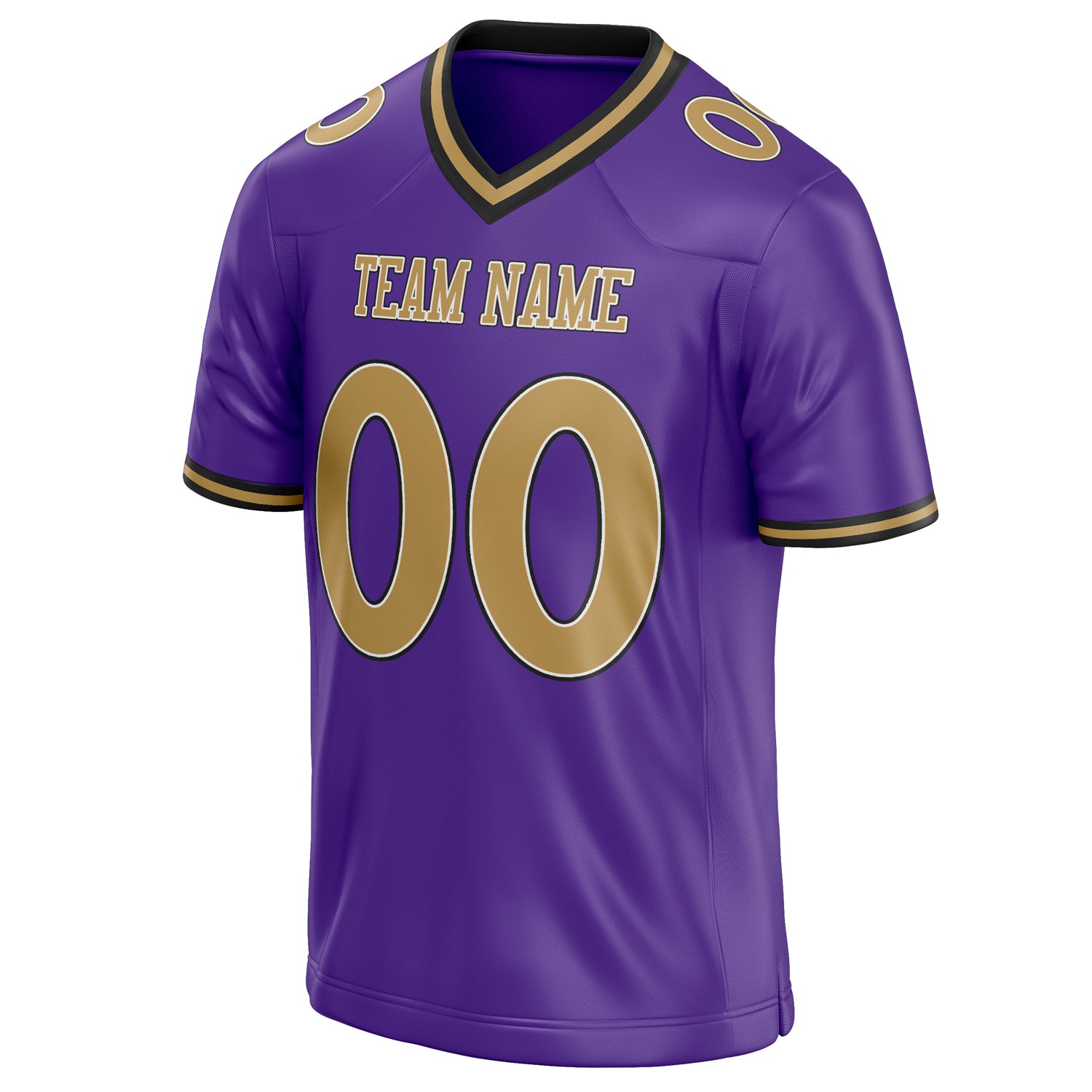 Personalized Purple & Old Gold Solid Colour Football Jersey