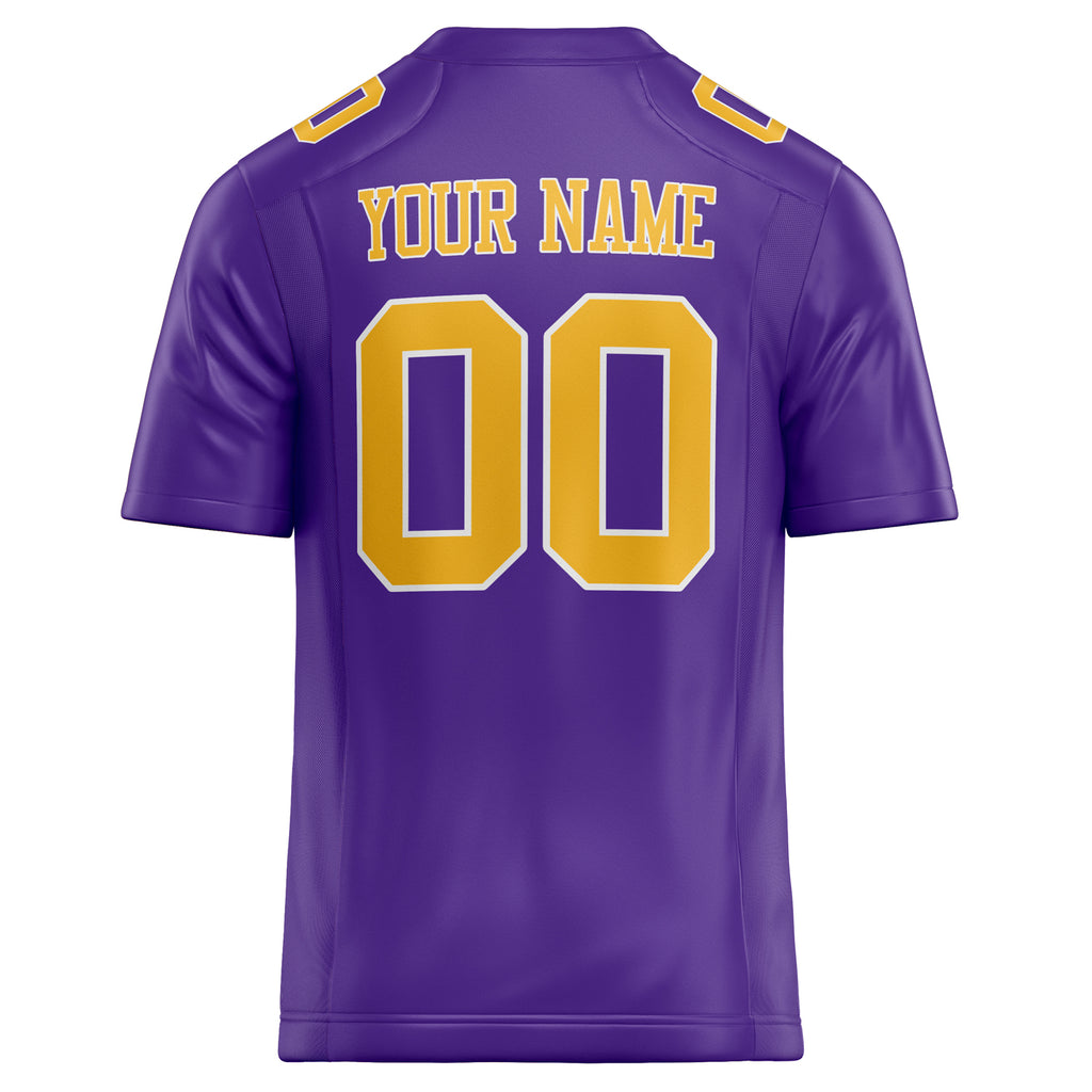 Personalized Purple & Gold Solid Colour Football Jersey