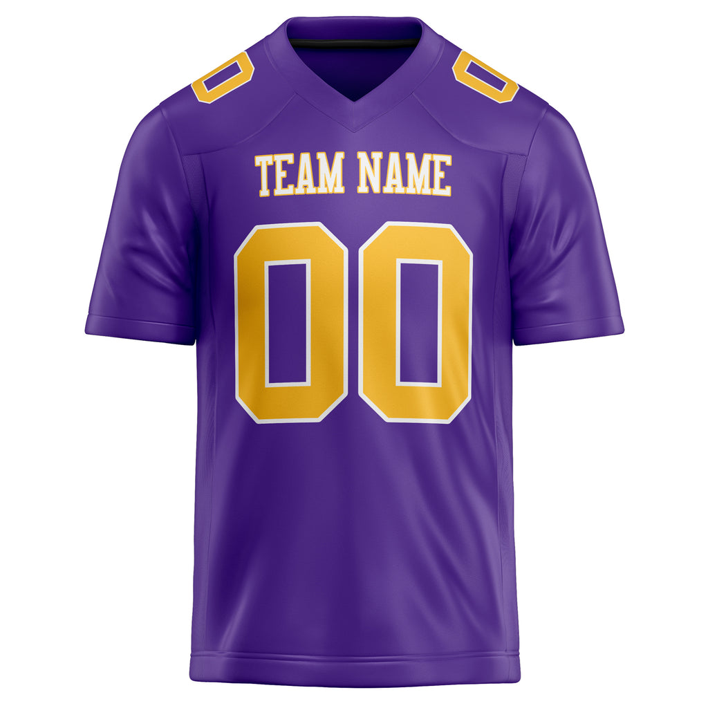 Personalized Purple & Gold Solid Colour Football Jersey