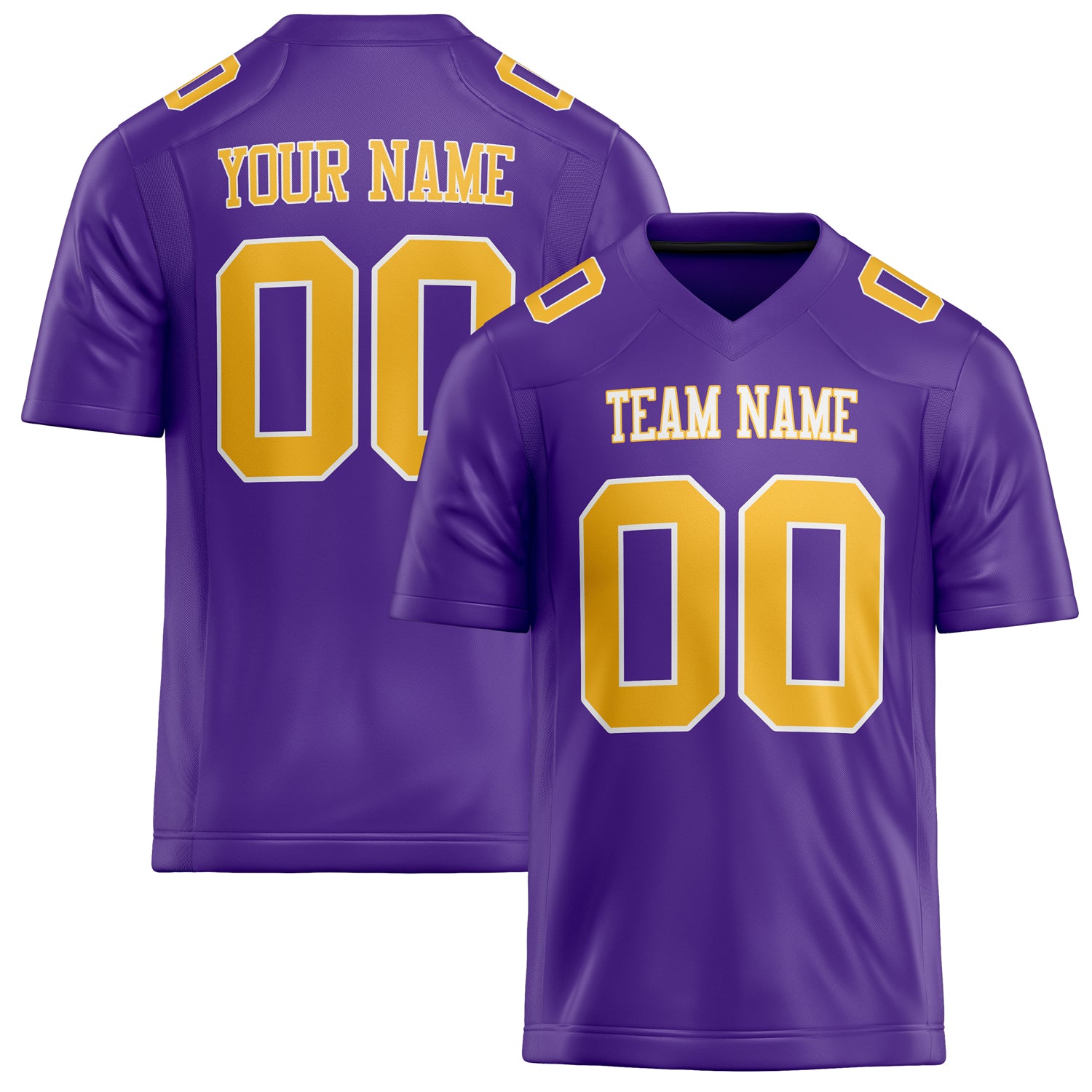 Personalized Purple Gold Solid Colour Football Jersey FT02240730PU448