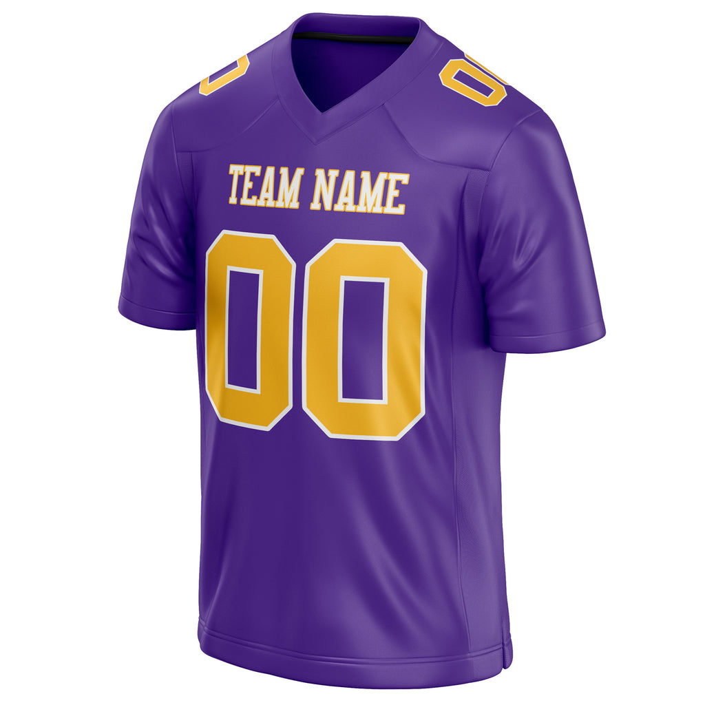 Personalized Purple & Gold Solid Colour Football Jersey