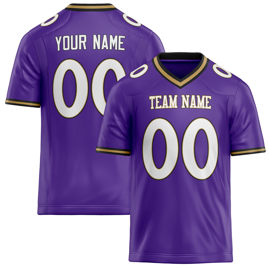 Personalized Purple White Solid Colour Football Jersey FT02240730PU449